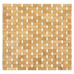 TENDANCE Tappeti Bagno-Tappeto da bagno Grata quadrato in bambù (45 x 45 cm) Antiscivolo
