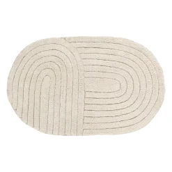 Tappeto da bagno ovale in cotone tuftato (50 x 80 cm) Boho-chic Beige grigio