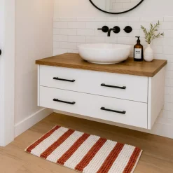 Tappeto da bagno rettangolare in cotone (45 x 90 cm) Mismo Marrone