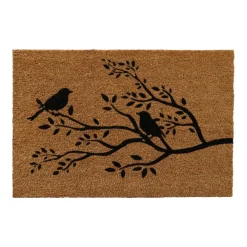 Tappeto di cocco (40 x 60 cm) Uccelli Nero