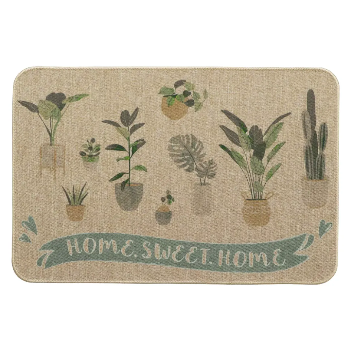 Tappeto d'ingresso antiscivolo (40 x 60 cm) Home Sweet Home Beige