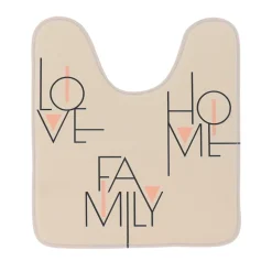 Tappeto per wc in microfibra (45 x 50 cm) Minimalist Beige grigio