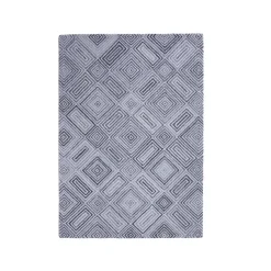 Tappeto rettangolare da soggiorno materiale riciclato tafted (140 x 200 cm) Shelton Grigio