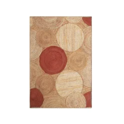 Tappeto rettangolare in juta fatto a mano (140 x 200 cm) Tara Terracotta