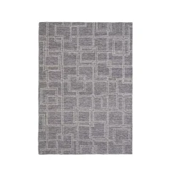 Tappeto rettangolare per soggiorno in lana tafted (160 x 230 cm) Yutoo Grigio