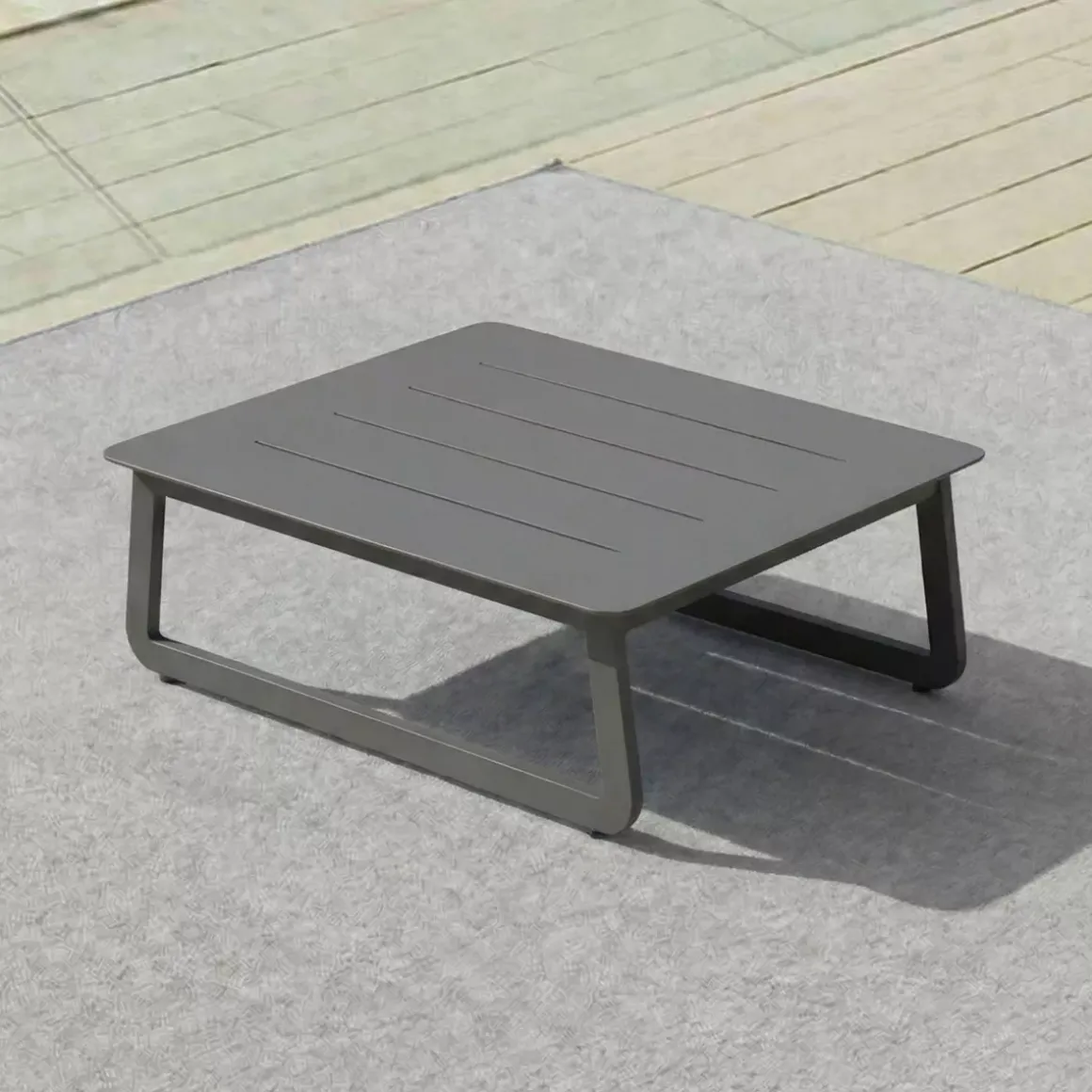 Tavolino da giardino quadrato in alluminio (85 x 85 cm) Long Beach Grigio antracite