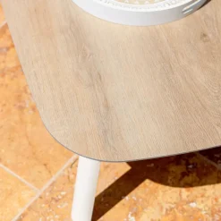 Tavolino da giardino quadrato alluminio Amalfi Bianco