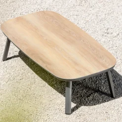 Tavolino da giardino rettangolare in alluminio Amalfi Grigio antracite