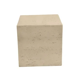 EMINZA Tavolini-Tavolino d'appoggio quadrato in magnesio ossidato (H40 cm) Romeau Effetto