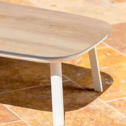 Tavolino rettangolare alluminio Amalfi Bianco