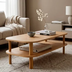Tavolini Da Salotto-Tavolino rettangolare in rovere (130 cm) Oakland