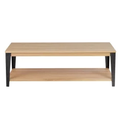 Tavolini Da Salotto-Tavolino rettangolare in rovere massiccio (120 cm) Bristol