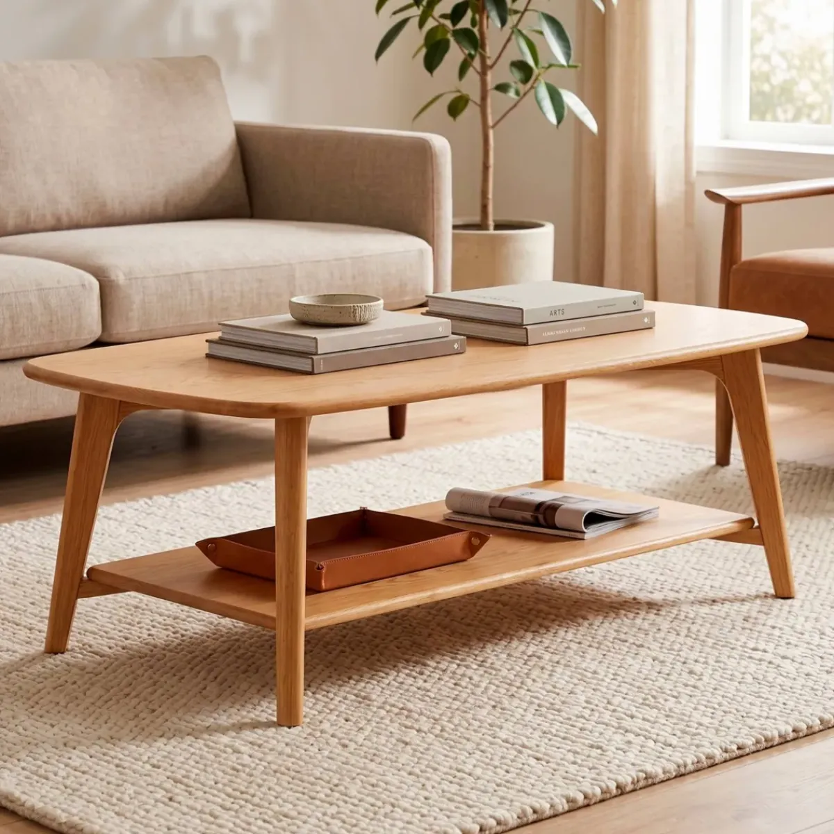 Tavolini Da Salotto-Tavolino rettangolare in rovere (120 cm) Bilbao