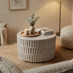 EMINZA Tavolini-Tavolino rotondo in magnesio ossidato (H42 cm) Bondido Effetto