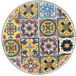 Tavolino rotondo in mosaico (H46 x D39 cm) Braga Multicolore