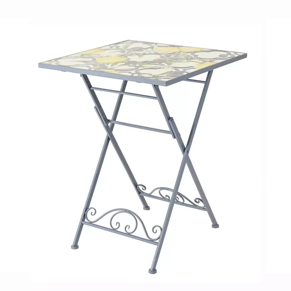 Tavolo bistro quadrato pieghevole in mosaico (58 x 58 cm) Sorrento Azzurro