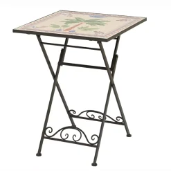 Tavolo bistro quadrato pieghevole in mosaico (58 x 58 cm) Havana Marrone