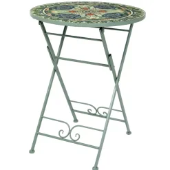 Tavolo bistrot rotonda pieghevole mosaico (60 cm) Cancùn Verde Salvia