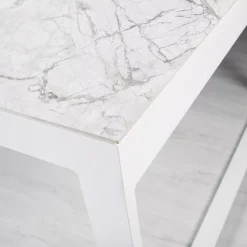 Tavolo da giardino alluminio e ceramica 12 posti (260 x 120 cm) Kore Bianco effetto marmo