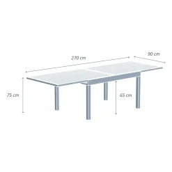 Tavolo da giardino allungabile in alluminio 10 posti (135/270 x 90 cm) Murano Verde oliva
