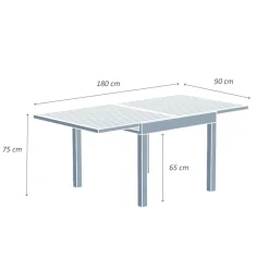 Tavolo da giardino allungabile alluminio 8 posti (90/180 x 90 cm) Murano Grigio antracite
