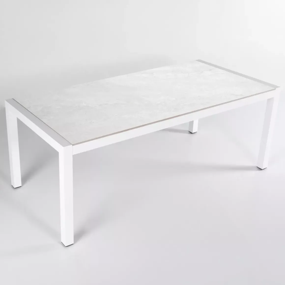Tavolo da giardino in alluminio e ceramica 8 posti (180 x 90 cm) Modena Bianco