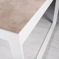 Tavolo da giardino in alluminio e ceramica 10 posti (240 x 120 cm) Kore Bianco e beige