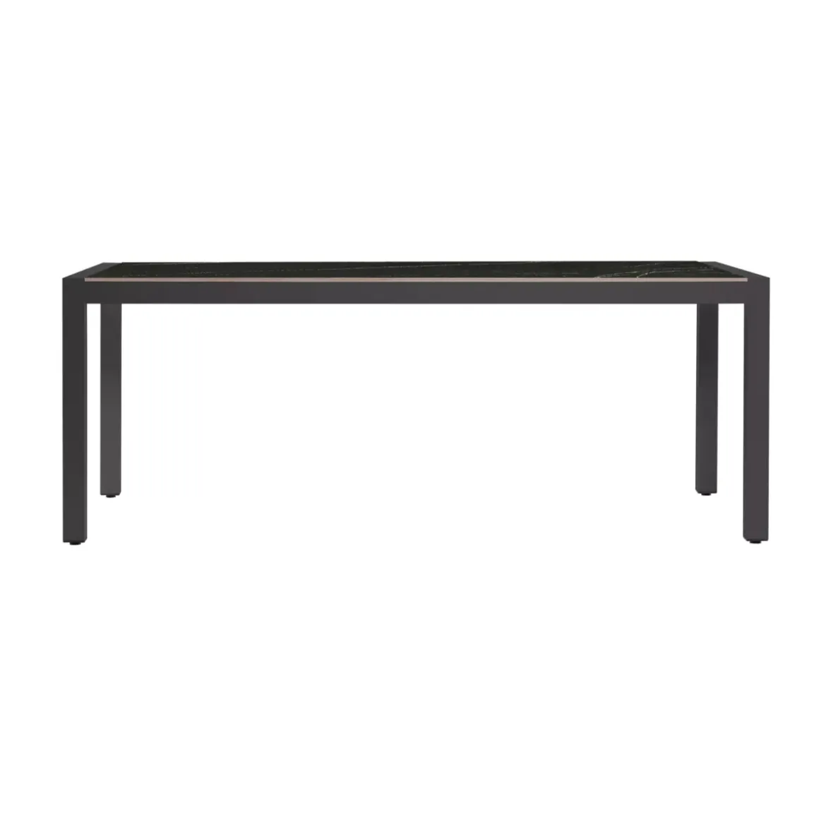 Tavolo da giardino 8 posti alluminio e ceramica (180 x 90 cm) Modena Nero marmorizzato