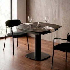 Tavoli Da Pranzo-Tavolo rettangolare allungabile con prolunga in ceramica (120 cm) Kryo
