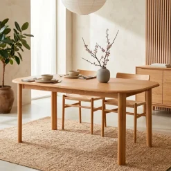 Tavoli Da Pranzo-Tavolo rettangolare allungabile con prolunga in rovere (160 cm) Oakland