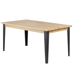 Tavoli Da Pranzo-Tavolo rettangolare allungabile in rovere massiccio e metallo (160 cm) Bristol
