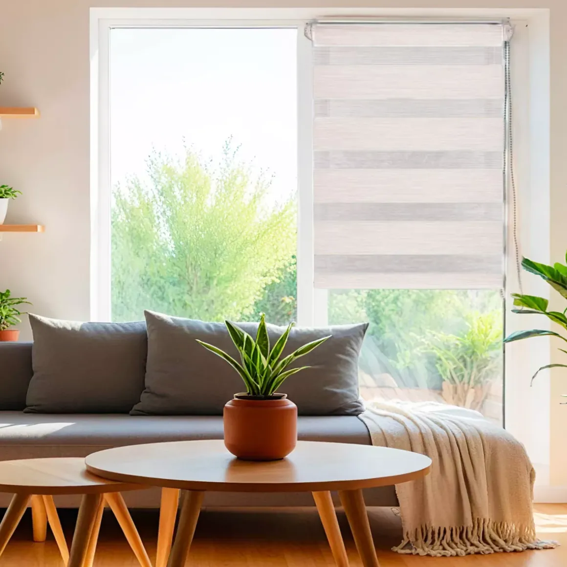 Tenda a rullo Giorno/Notte (75 x 250 cm) Beige sfumato