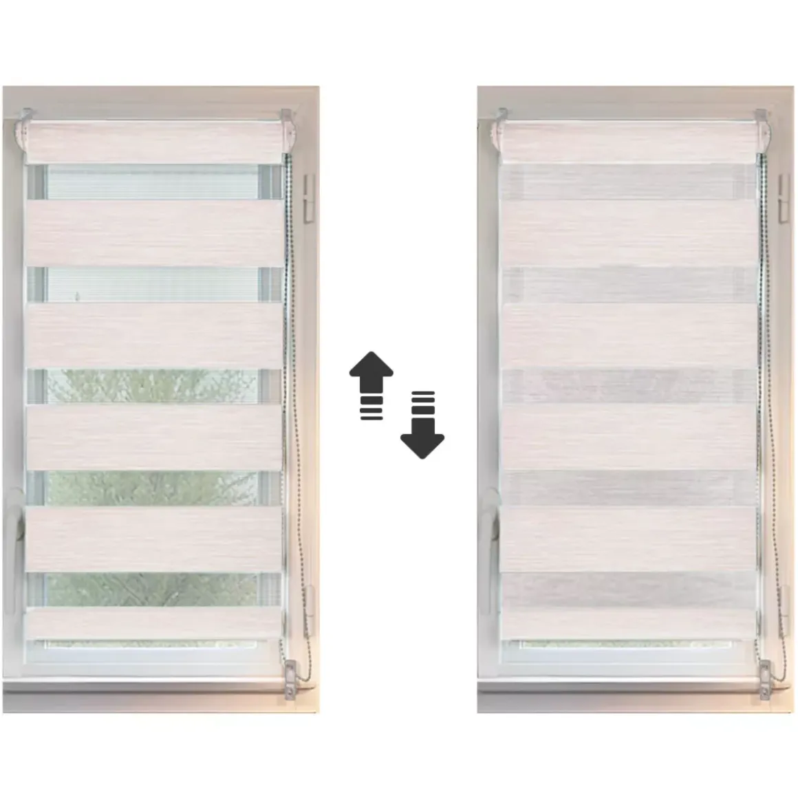 Tenda a rullo Giorno/Notte (75 x 250 cm) Beige sfumato
