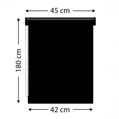 Tenda a rullo oscurante (45 x H180 cm) Tinta unita Grigio