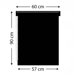Tenda a rullo oscurante (60 x H90 cm) Uni Nero