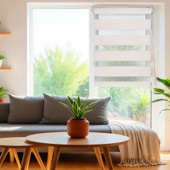 Tenda a rullo (60 x 250 cm) Giorno / Notte Beige puntinato
