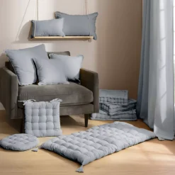 Tenda cotone (140 x 260 cm) Pixel Grigio