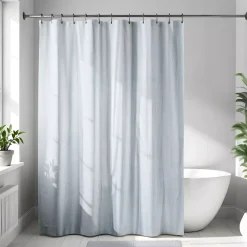 TENDANCE Accessori Bagno-Tenda da doccia in microfibra (180 x 200 cm) Goffrato Grigio chiaro