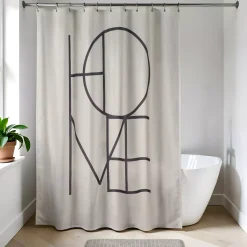 TENDANCE Accessori Bagno-Tenda da doccia in tessuto (180 x 200 cm) Minimalist tortora
