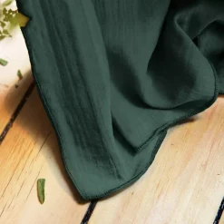 Tenda garza di cotone con passanti nascosti (140 x 240 cm) Gaïa Verde abete