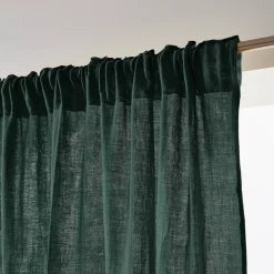 Tenda garza di cotone con passanti nascosti (180 x 240 cm) Gaïa Verde abete
