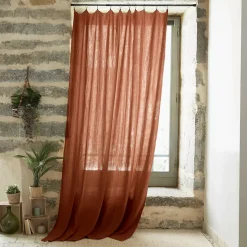 Tenda garza di cotone regolabile (140 x max 300 cm) Gaïa Terracotta