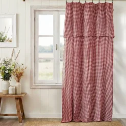 Tenda garza di cotone regolabile (140 x max 180 cm) Gaïa vichy Terracotta