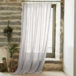 Tenda garza di cotone regolabile (140 x max 300 cm) Gaïa Grigio Chiaro
