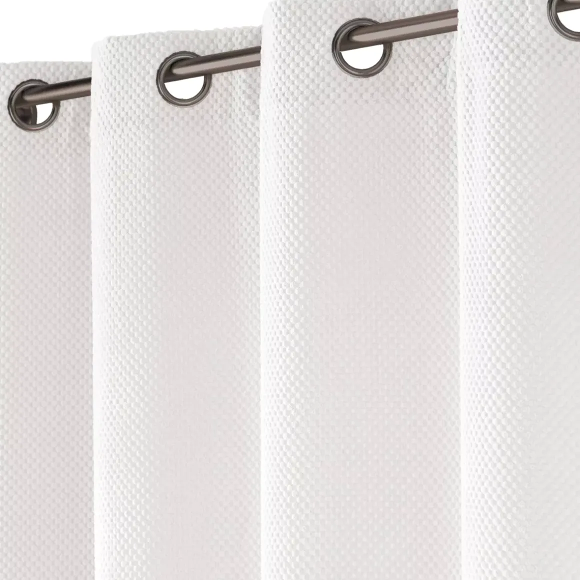 Tenda in flanella in rilievo (140 x 260 cm) Java Bianco