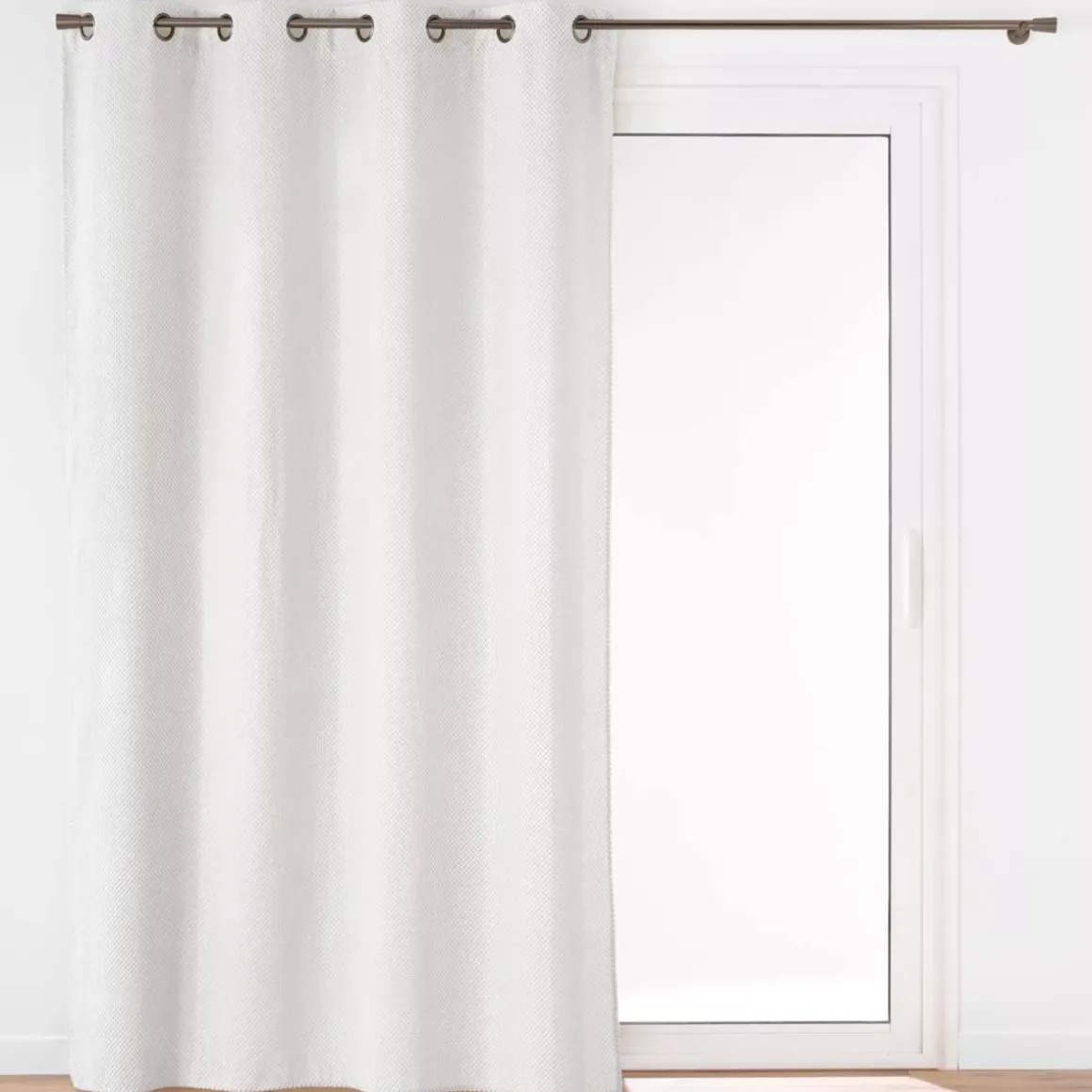 Tenda in flanella in rilievo (140 x 260 cm) Java Bianco