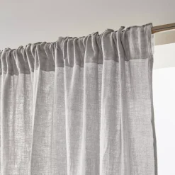 Tenda in garza di cotone a passanti nascosti (140 x 240 cm) Gaïa Grigio nuvola
