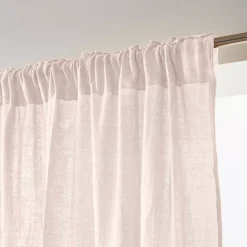 Tenda in garza di cotone a passanti nascosti (180 x 240 cm) Gaïa Rosa cipria