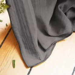 Tenda in garza di cotone a passanti nascosti (140 x 240 cm) Gaïa Grigio granito