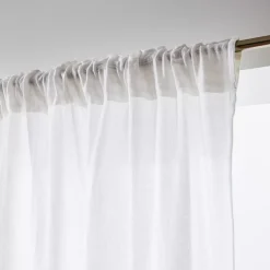 Tenda in garza di cotone a passanti nascosti (180 x 240 cm) Gaïa Bianco chantilly